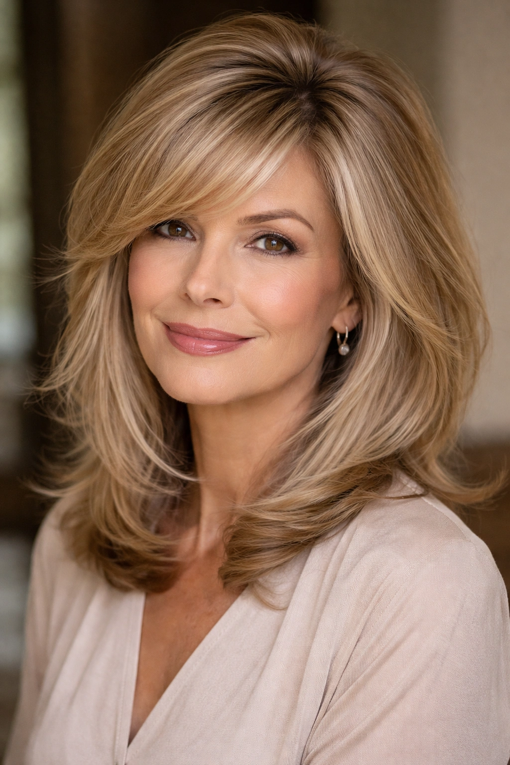 20 Volume Boosting Hairstyles For Older Women 16 Hair with long side-swept bangs and voluminous crown
