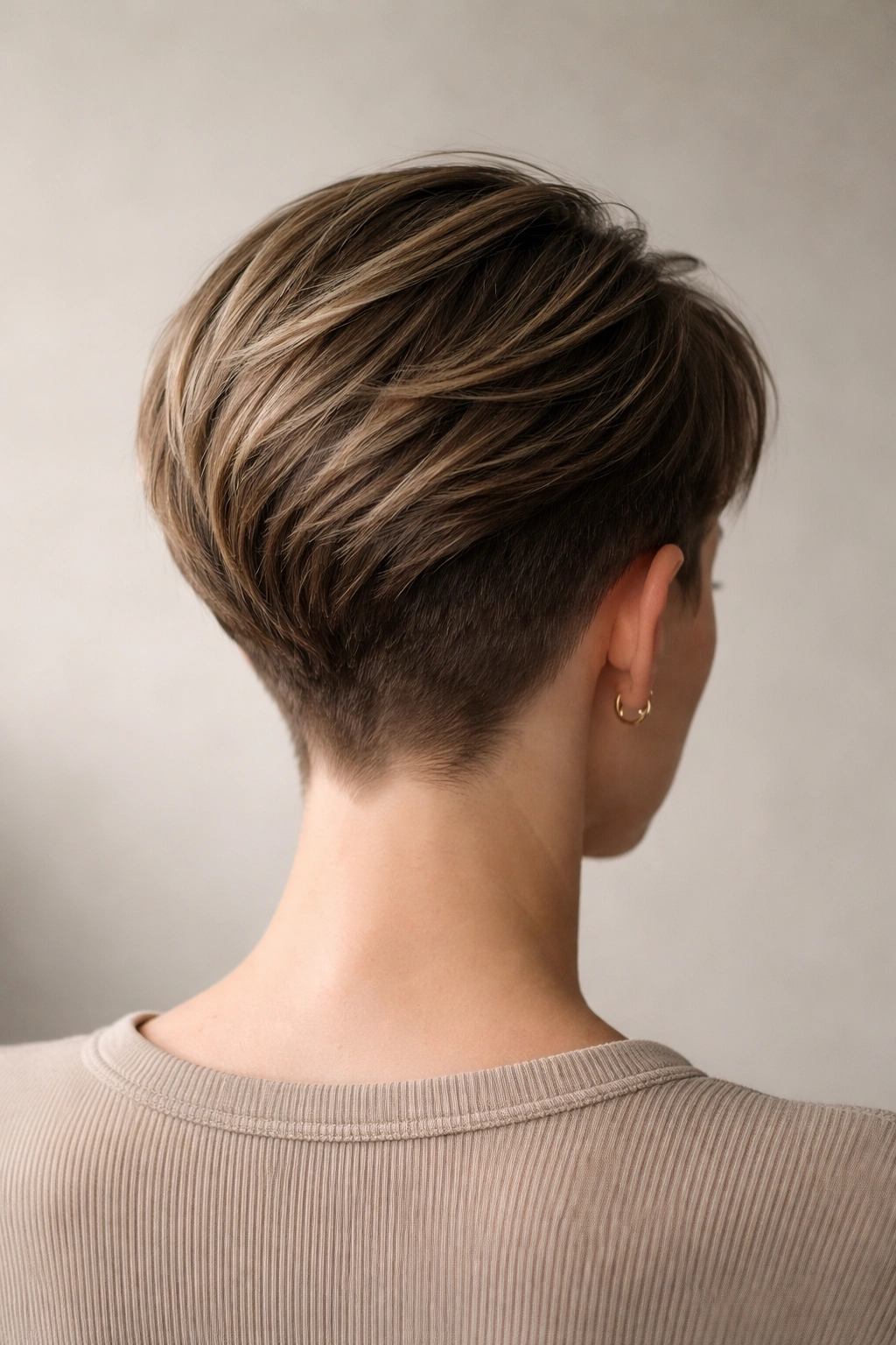 15 Short Haircuts From The Back You Need To See 10 Back view of side-swept crop with asymmetrical length