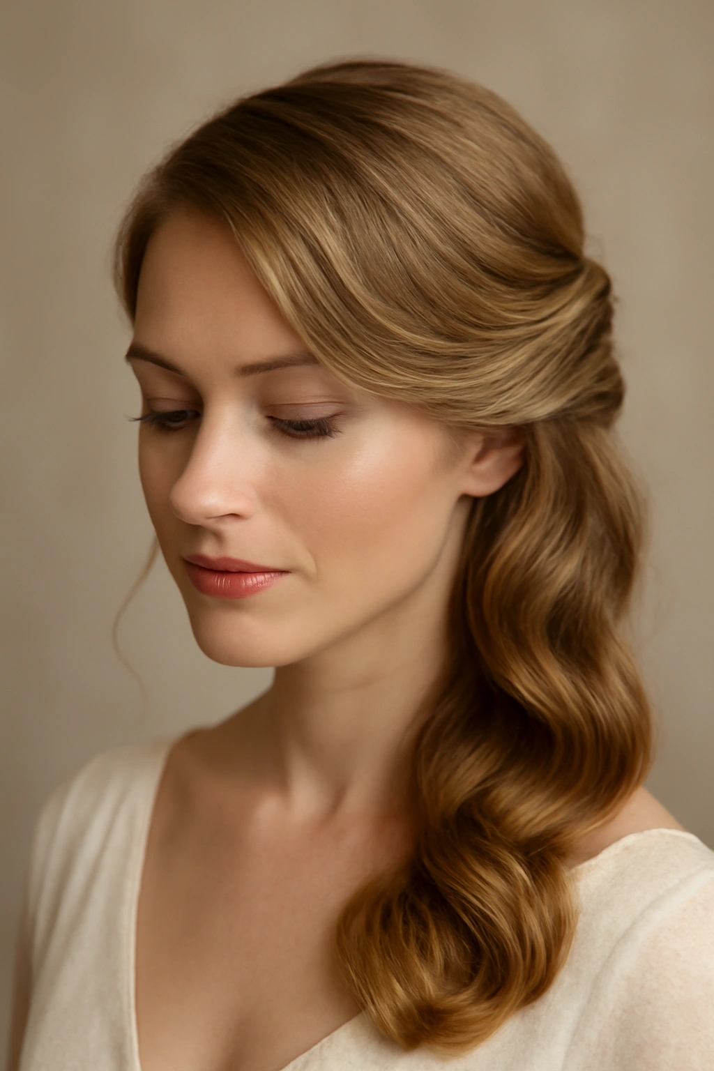 20 Wedding Hairstyles Matched to Your Hair Type 14 Side-swept bridal hairstyle for fine, wavy hair with volume on the swept side
