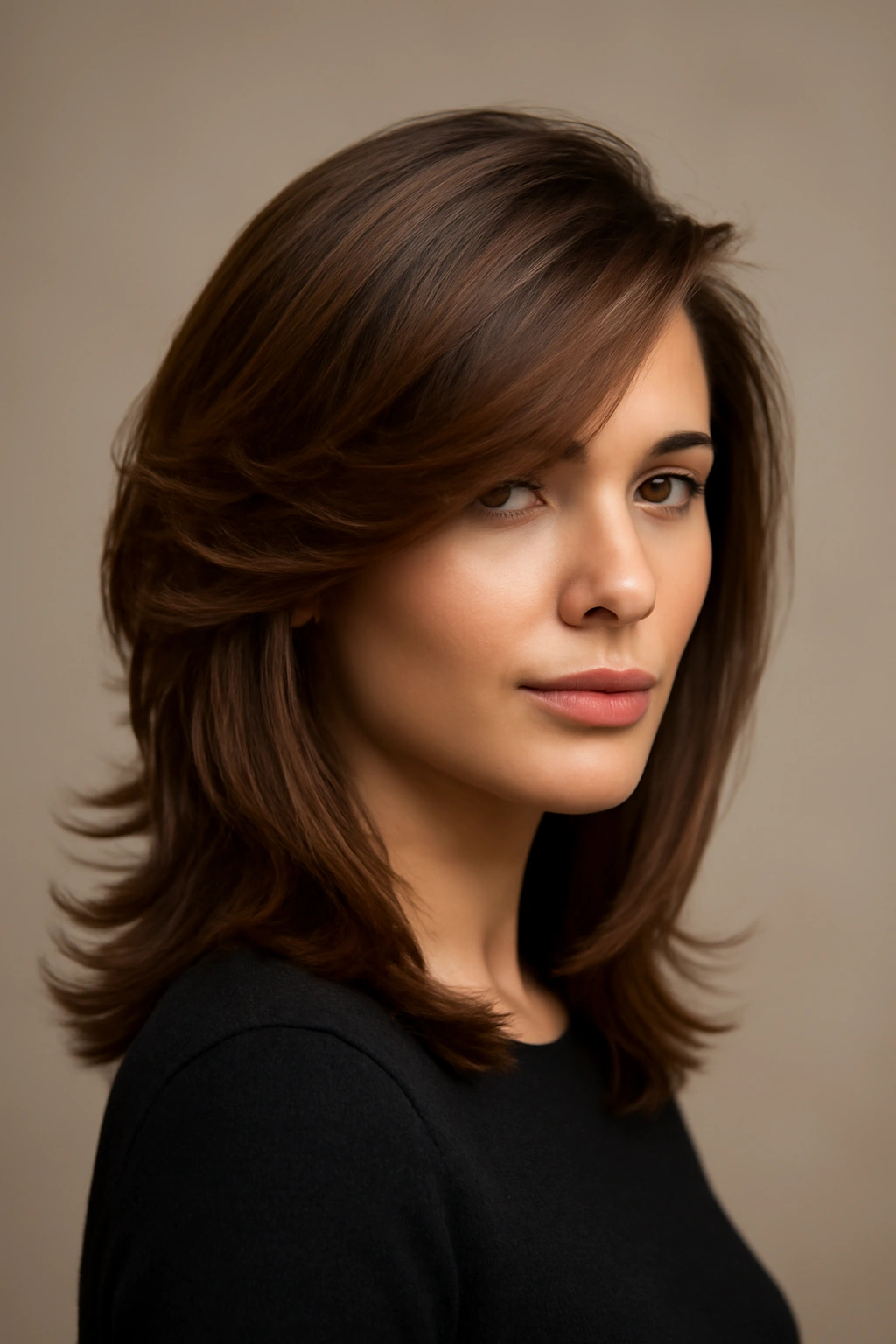 10 Effortlessly Polished Hairstyles for Your Birthday 5 Side-swept layered hairstyle framing the face with dramatic part