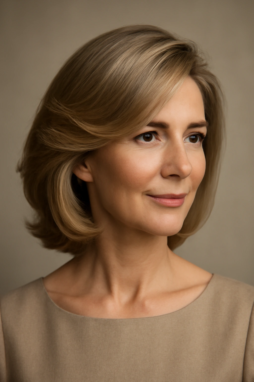Mother of the Groom? 8 Elegant Short Hair Styles 8 Portrait of a person with a dramatic side-swept length hairstyle