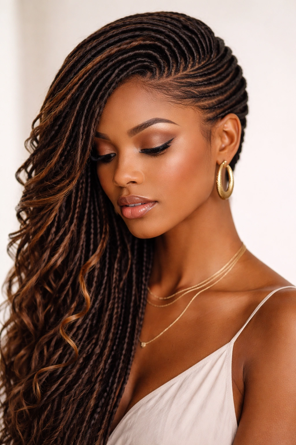 8 Goddess Loc Styles For Medium And Long Hair 4 Locs swept to one side and sculpted along the head