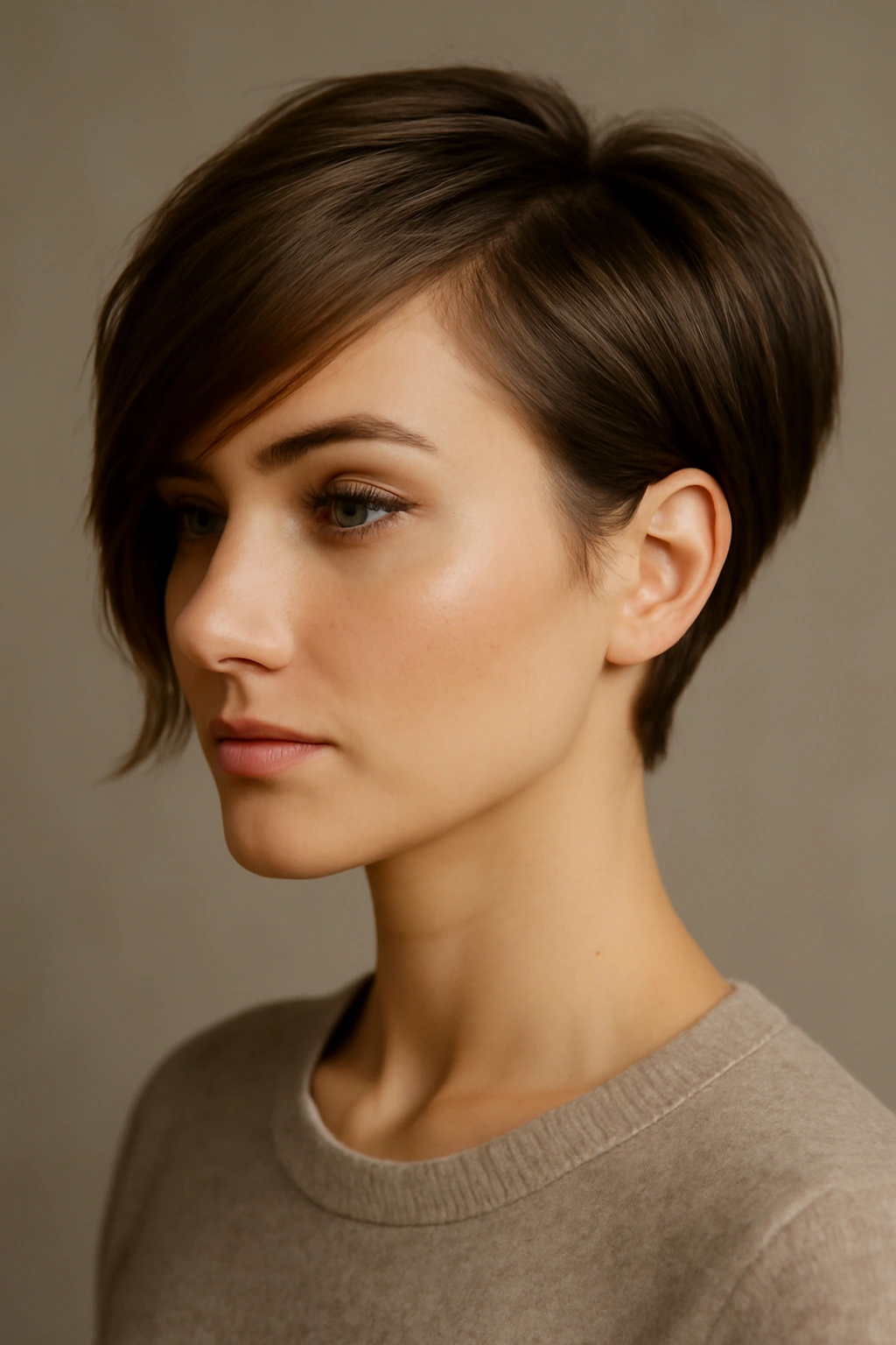 25 Short Hairstyles That Will Instantly Upgrade Your Look 4 Asymmetrical pixie bob with longer side swept across, showing movement