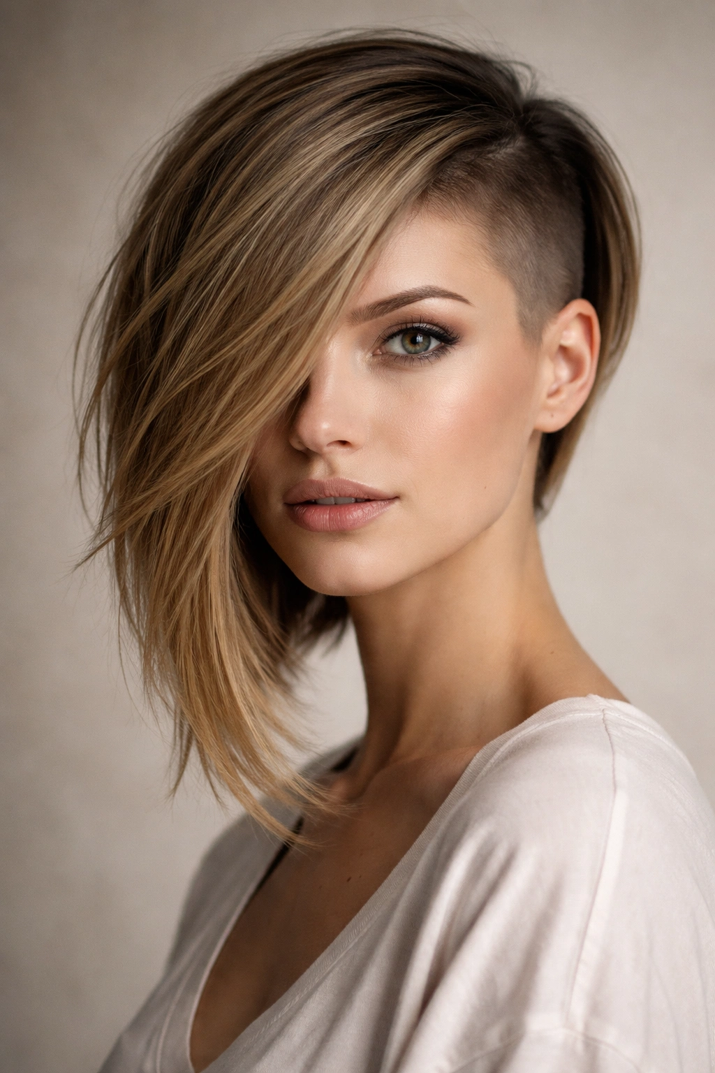 10 Asymmetrical Short Haircuts For Women 4 Side-swept undercut with long, sweeping side and short faded opposite