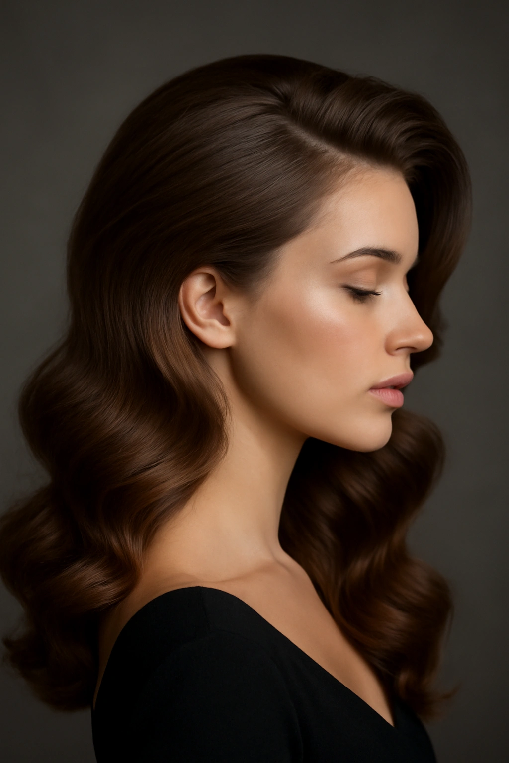 15 Formal Hairstyle Ideas Sorted by Hair Length 10 Dramatic side-swept waves with volume at the crown and deep side part.