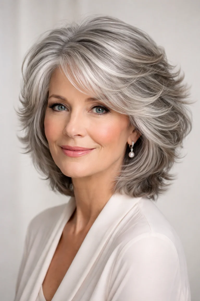 20 Feathered Hairstyles for Women Over 60