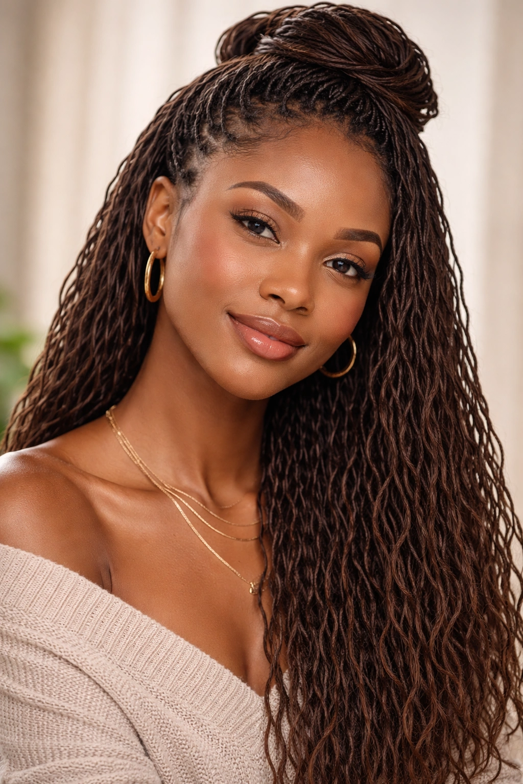 20 Loc Styles For Every Length From Short To Waist 16 Close-up of many ultra-thin sisterlocks on the scalp