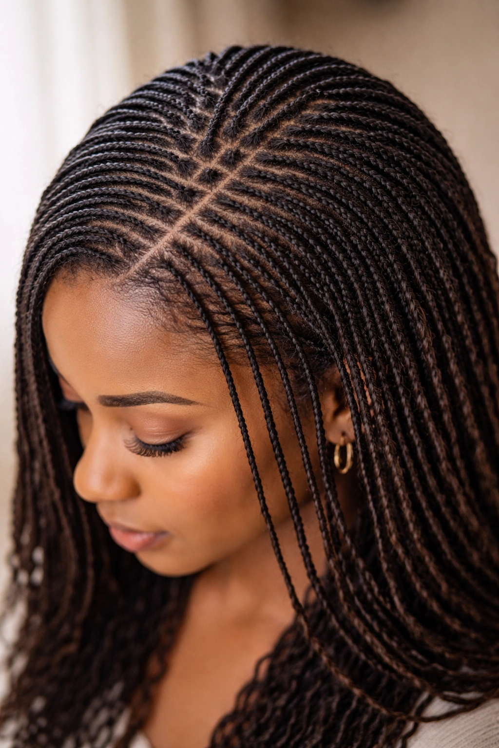 12 Faux Loc Styles And How Long Each One Lasts 11 Close-up of ultra-thin Sisterlocks in a neat grid on the scalp