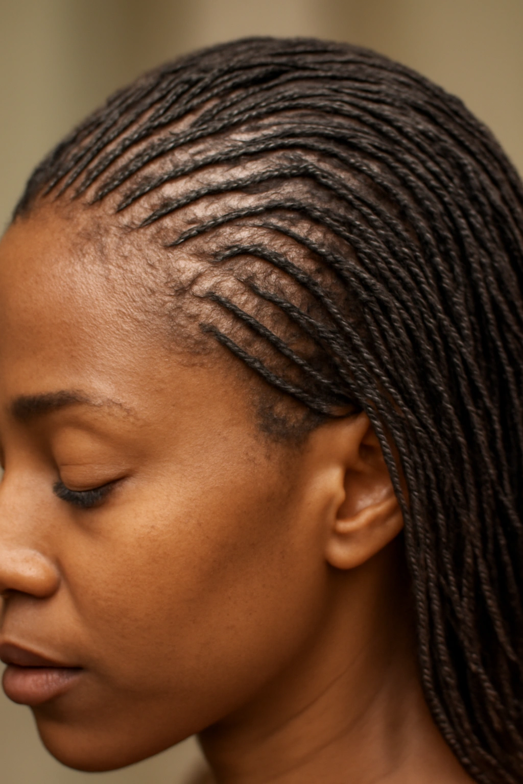 18 Dreadlock Styles Sorted From Short to Long 9 Macro view of uniform ultra-fine sisterlocs over the scalp
