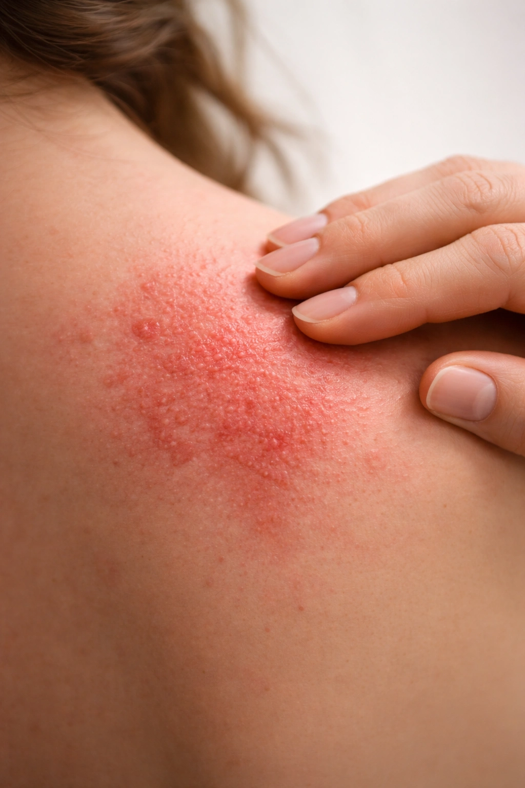 Irritated skin patch indicating when to skip depilatory creams
