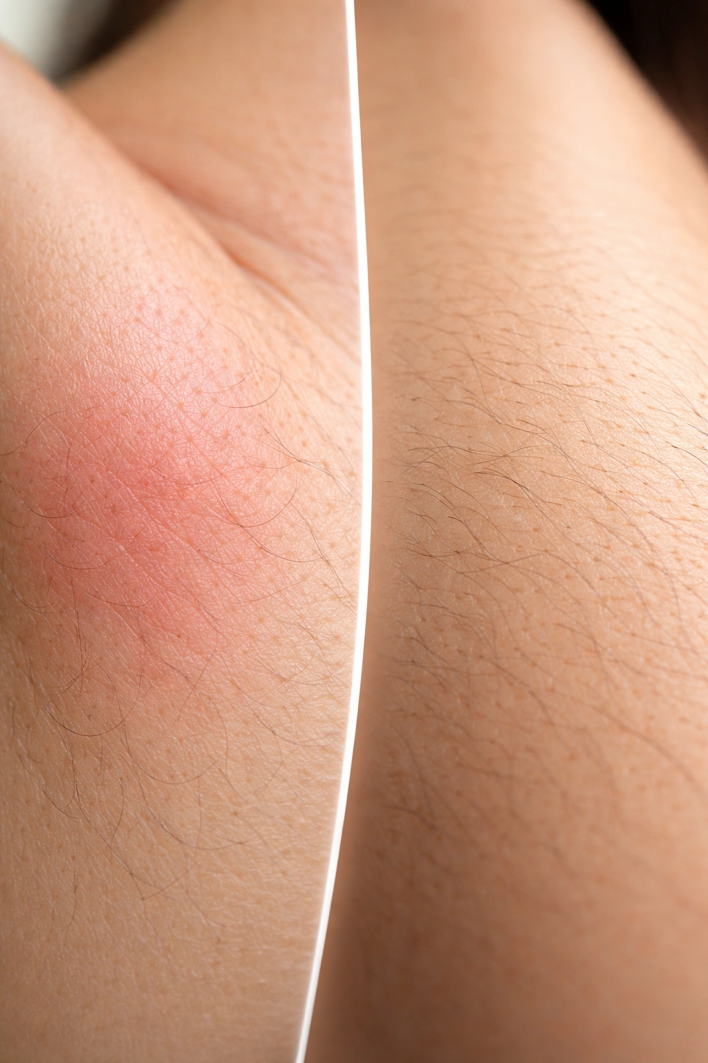 Two skin patches with different sensitivity indications due to thickness and nerves.