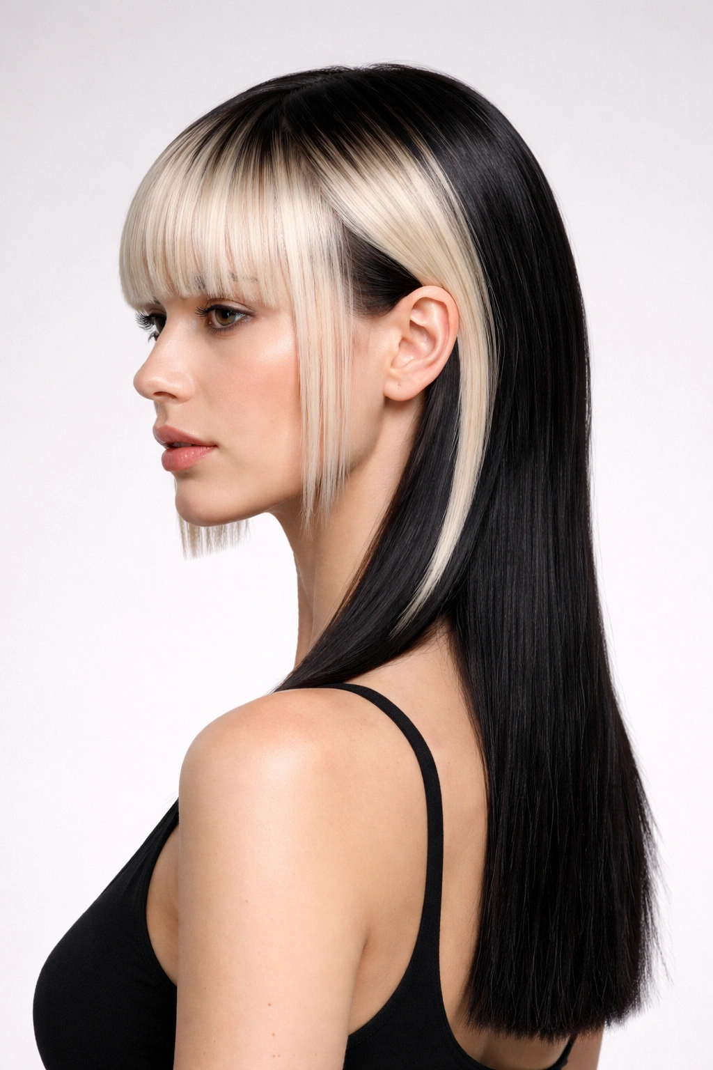 10 Mullet Haircuts Women Are Actually Pulling Off 2 Profile view of a person with sleek blunt mullet showing precise front and longer back