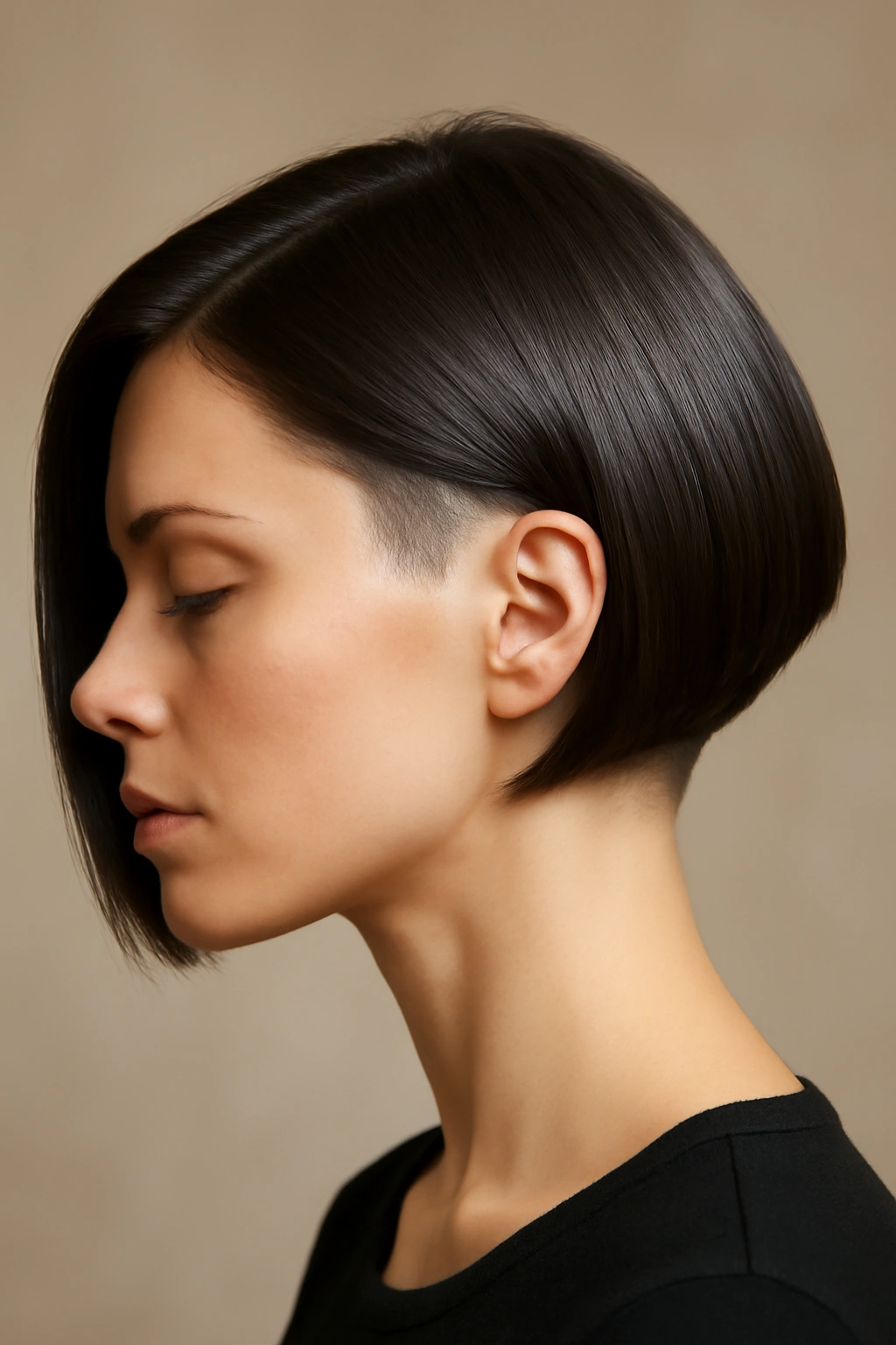 20 Short Bob Hairstyles You Can Style in Minutes 16 Side view of a sleek bob with a hidden undercut