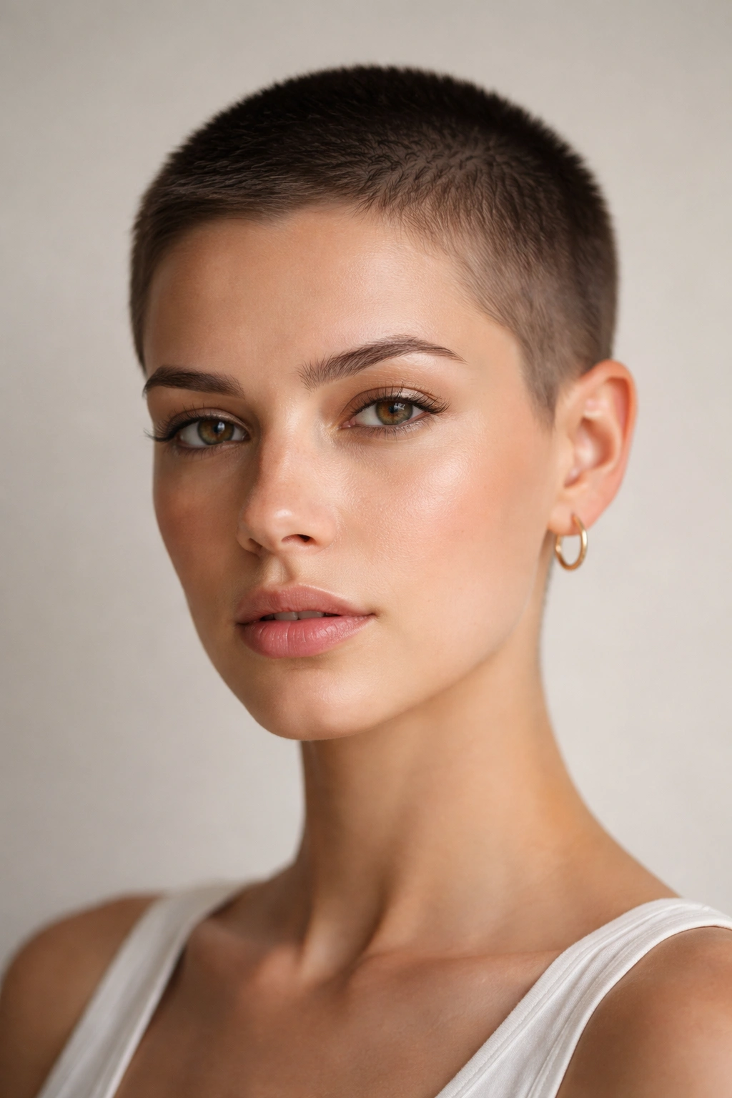 10 Short Hairstyles Built For Hot Summer Weather 7 Close-up of sleek short all-over crop hairstyle with clean lines