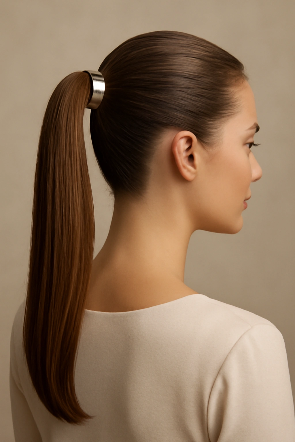 12 Wedding Guest Hairstyles You Can Do Yourself 11 Sleek high ponytail with a metallic hair cuff at the base