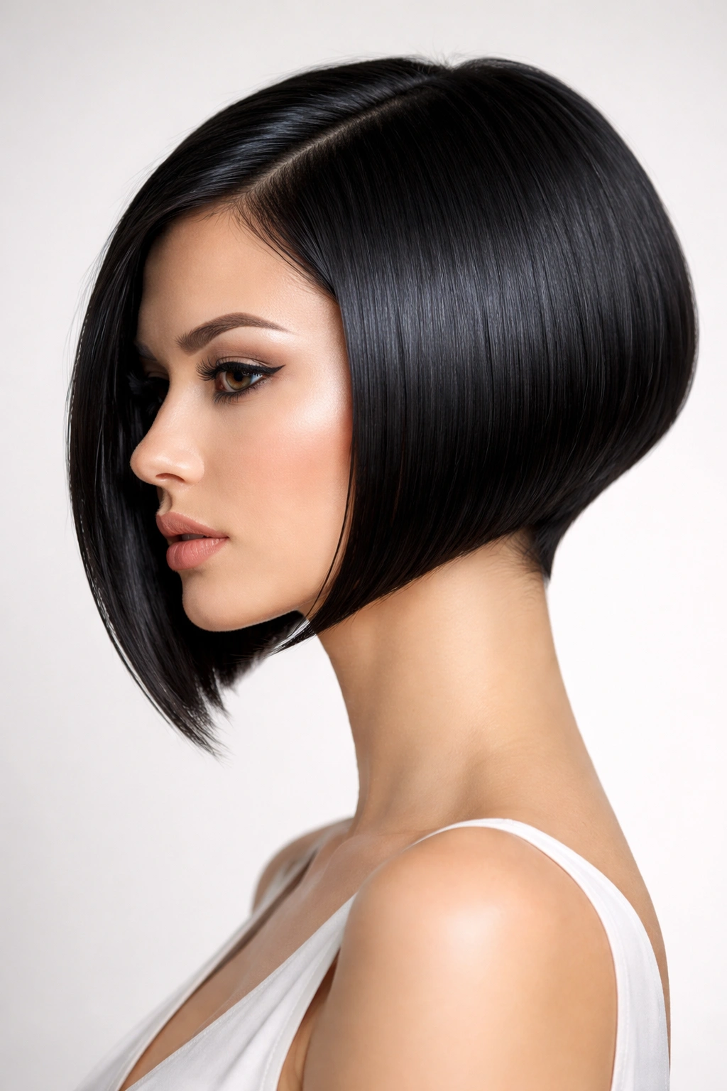 10 Inverted Bob Cuts That Add Volume And Shape 8 Sleek straight inverted bob with a sharp diagonal line