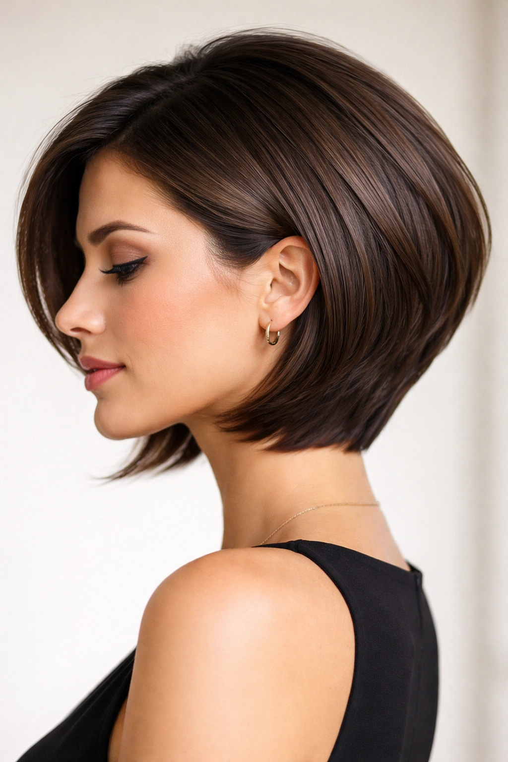 18 Stacked Bob Styles From Short To Medium Length 6 Sleek layered stack hairstyle with polished, smooth layers