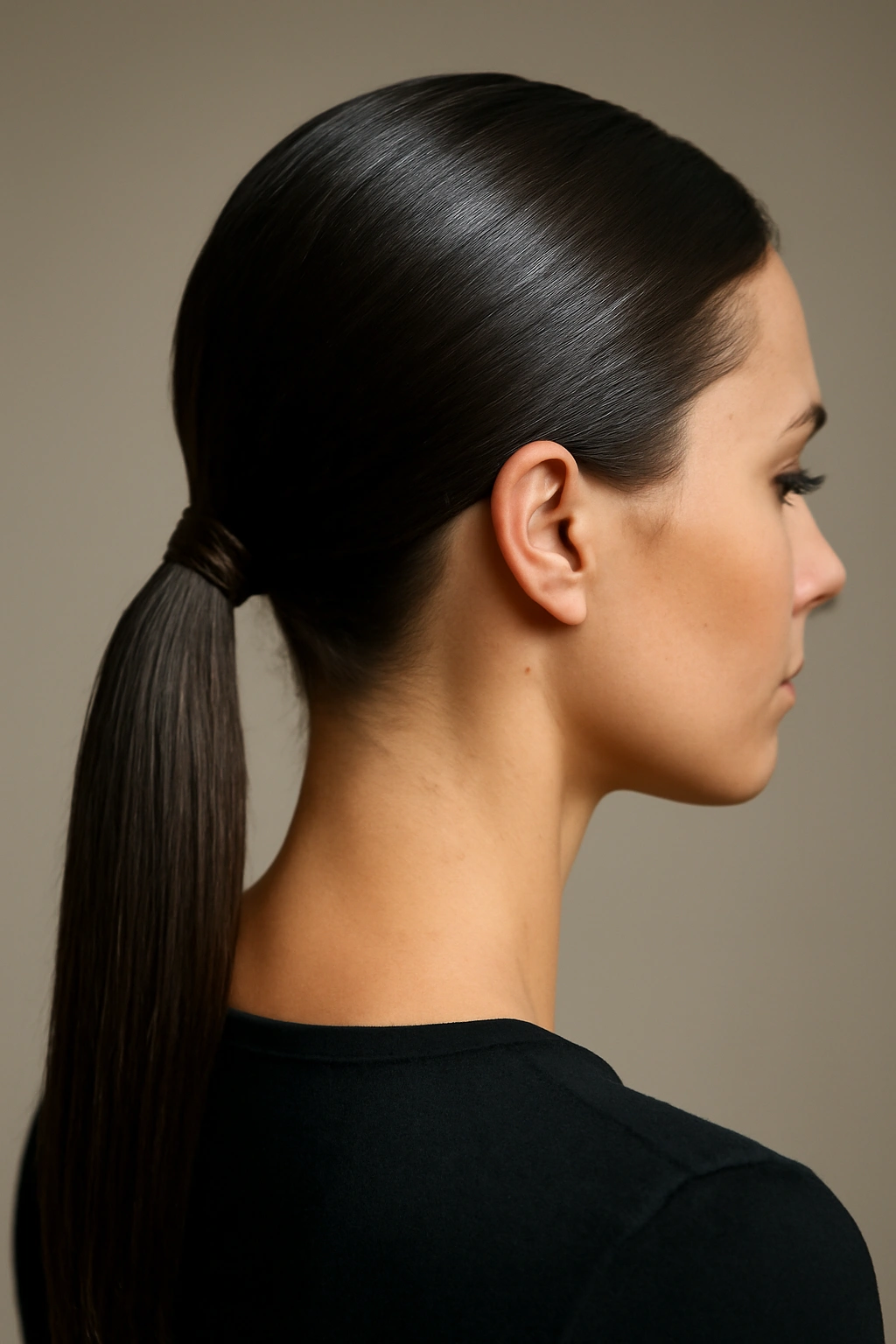 8 Classic Updos That Work for Any Formal Occasion 5 Glossy low ponytail at the nape, smooth and polished