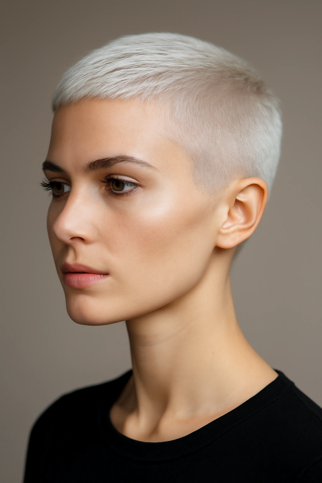 10 Platinum Blonde Short Haircuts Women Are Getting Now 1 Sleek pixie cut with platinum blonde color in a studio portrait