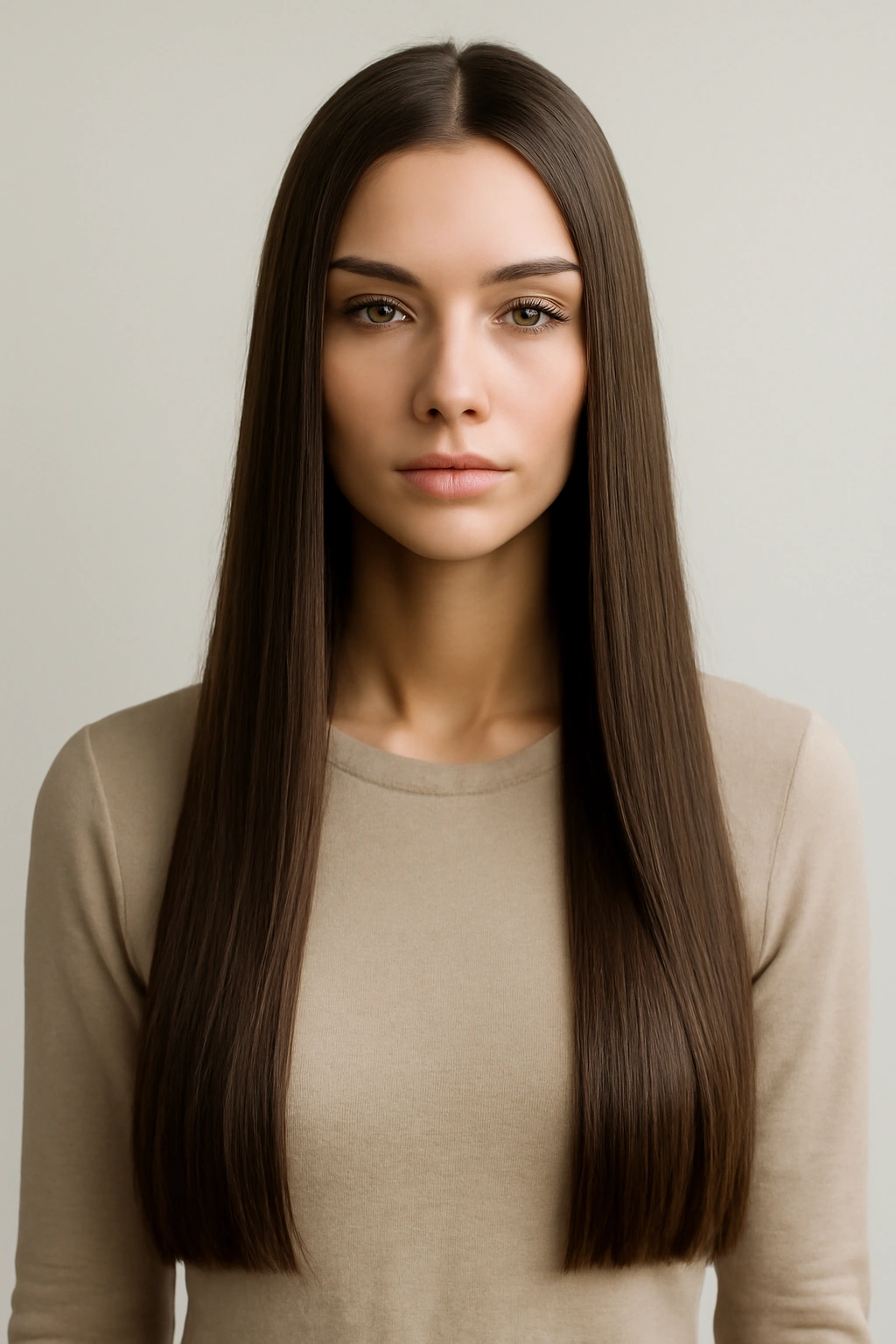 25 Effortless Long Hair Hairstyles Every Woman Needs 14 Long, sleek straight hair with a center part