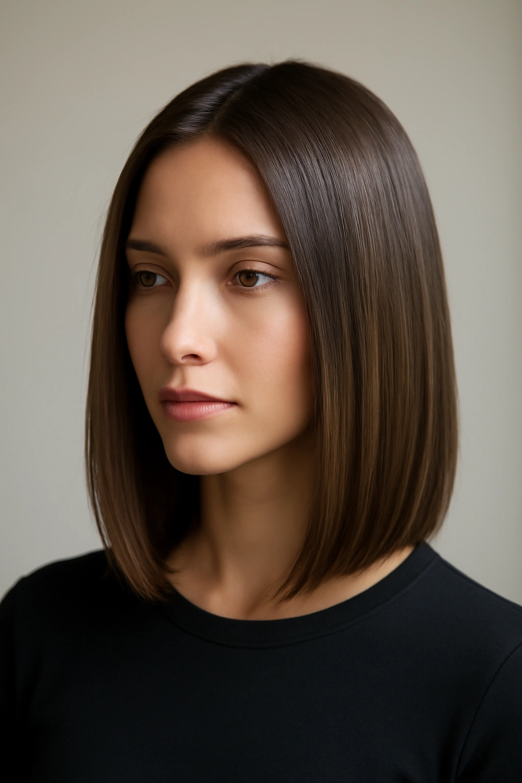 12 Cuts That Hit Right Above the Shoulders (And Look So Good) 4 Sleek straight lob with smooth, straight finish