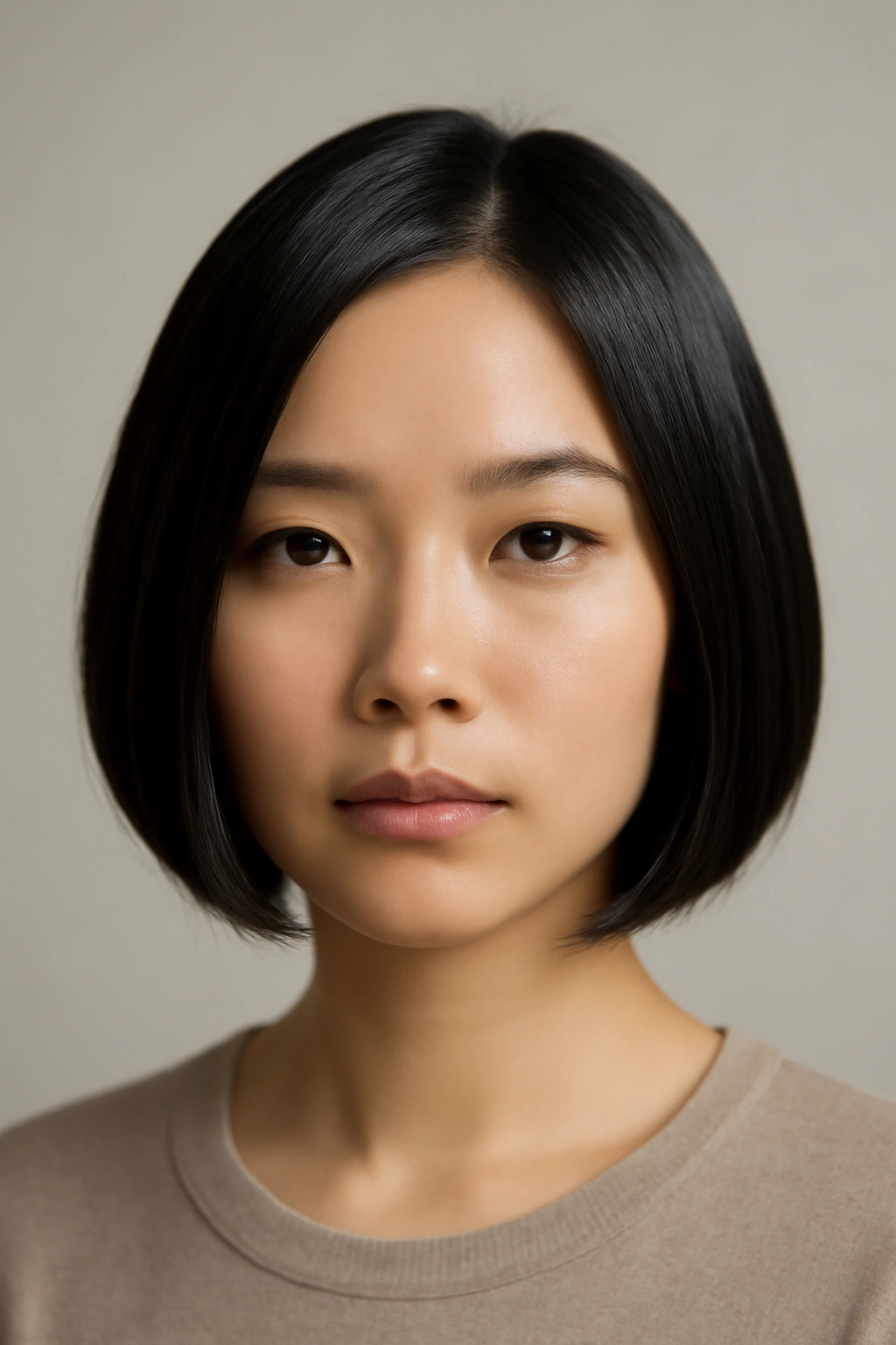 10 Short Bob Haircuts for Asian Women to Bookmark 6 Asian woman with sleek straight tapered bob.