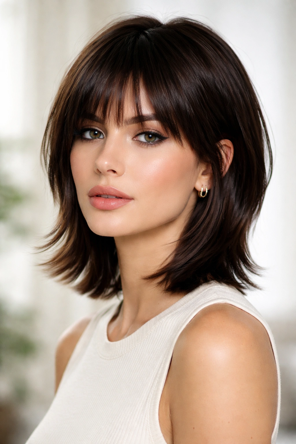 Portrait of a sleek, polished shag that can be styled for a smooth silhouette.