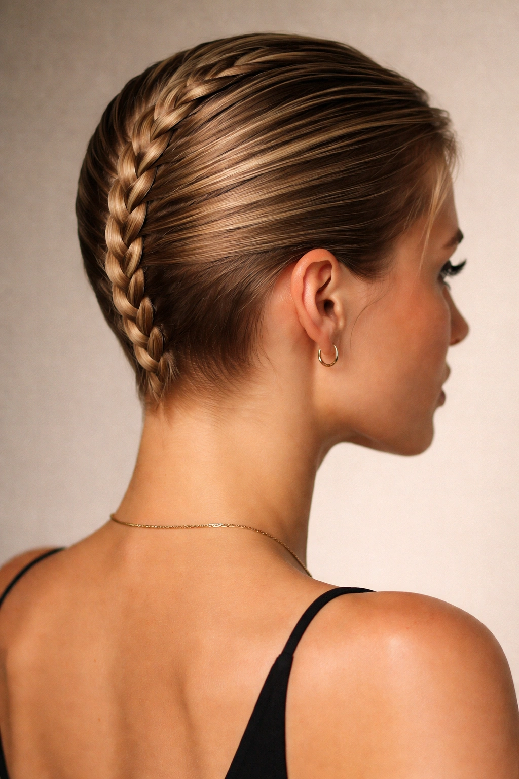 20 Short Braided Hairstyles To Pin Right Now 10 Head with a single braid along the back and smooth, slicked sides