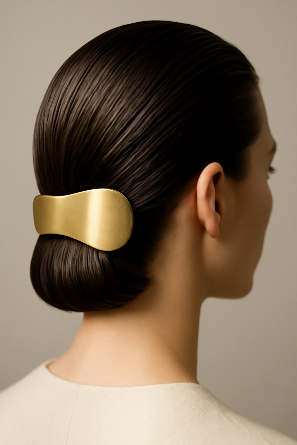 15 Wedding Hairstyles That Look Great on Short Hair 15 Sleek slicked-back hairstyle with a statement clip at the back