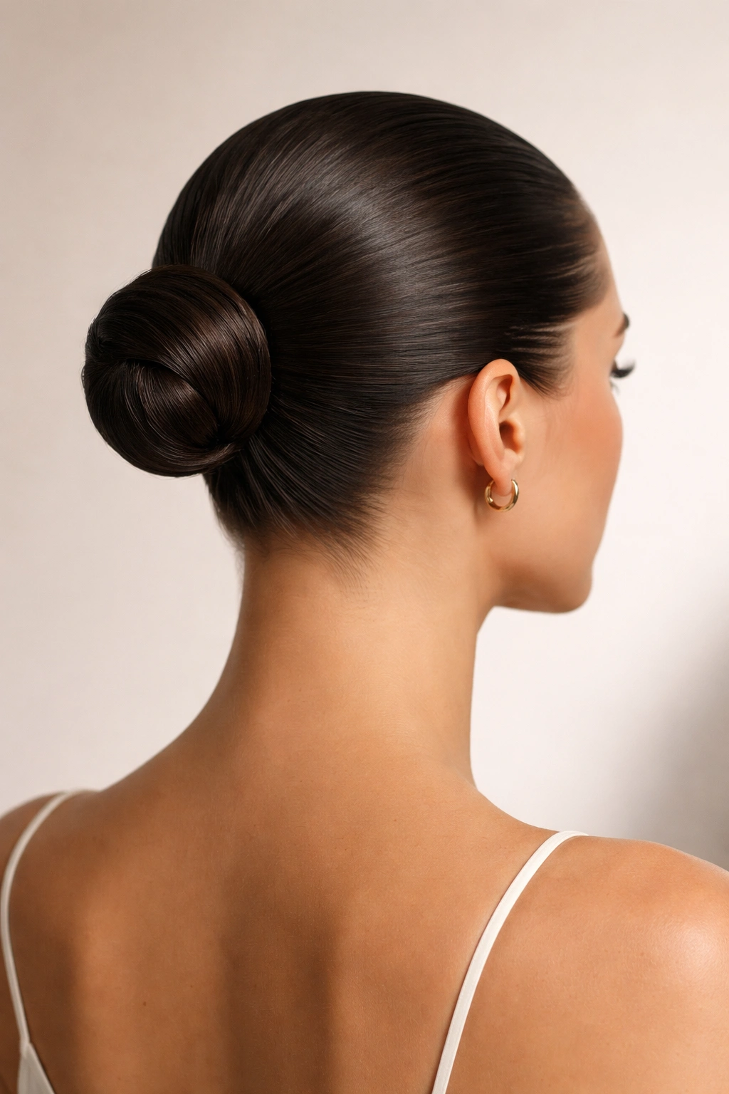 15 Polished Hairstyles That Look Put Together 12 Slicked-back bun showing precise, head-shaped silhouette