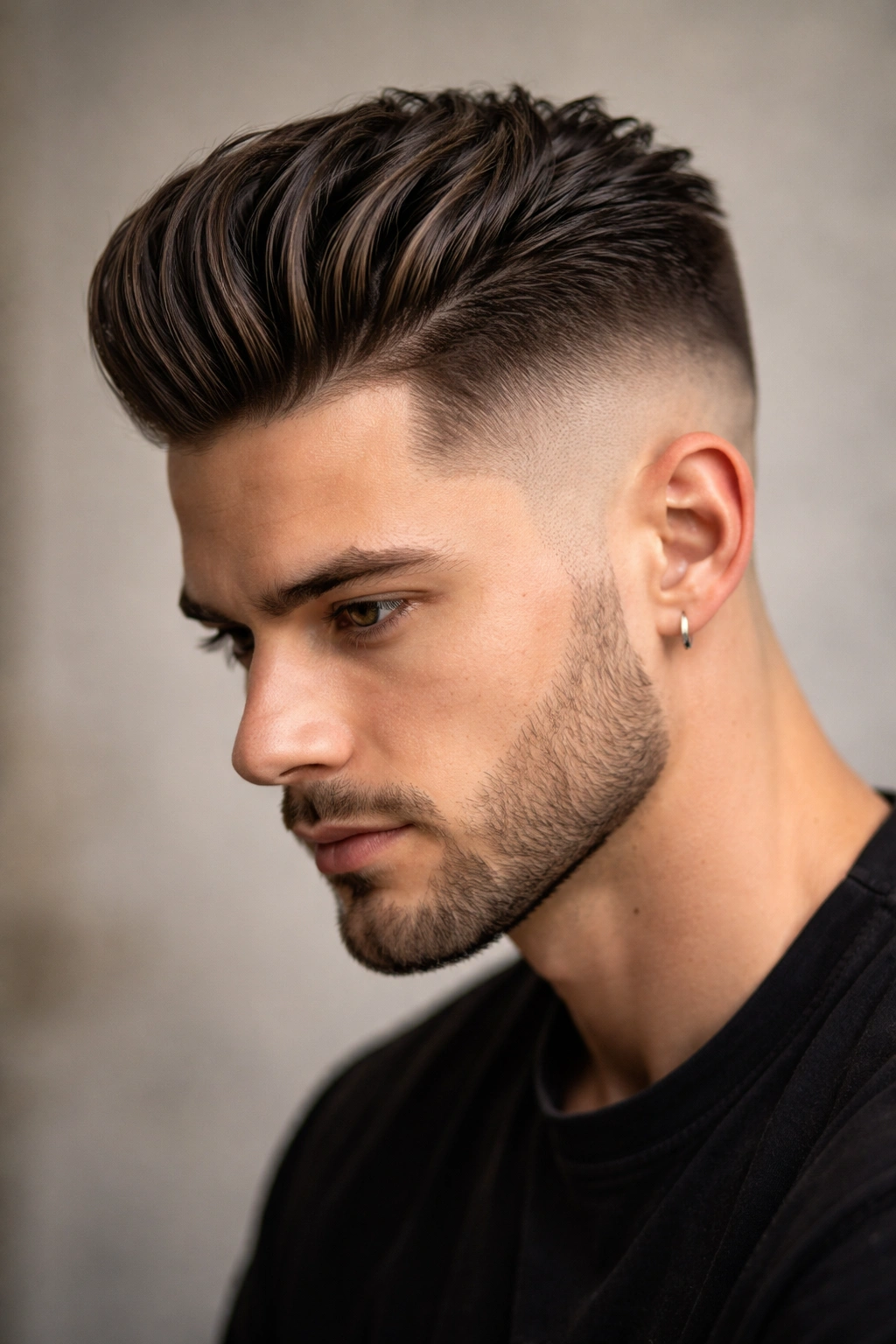 12 Short Haircuts That Work Around Cowlicks 12 Slicked-back fade with textured crown for cowlick management