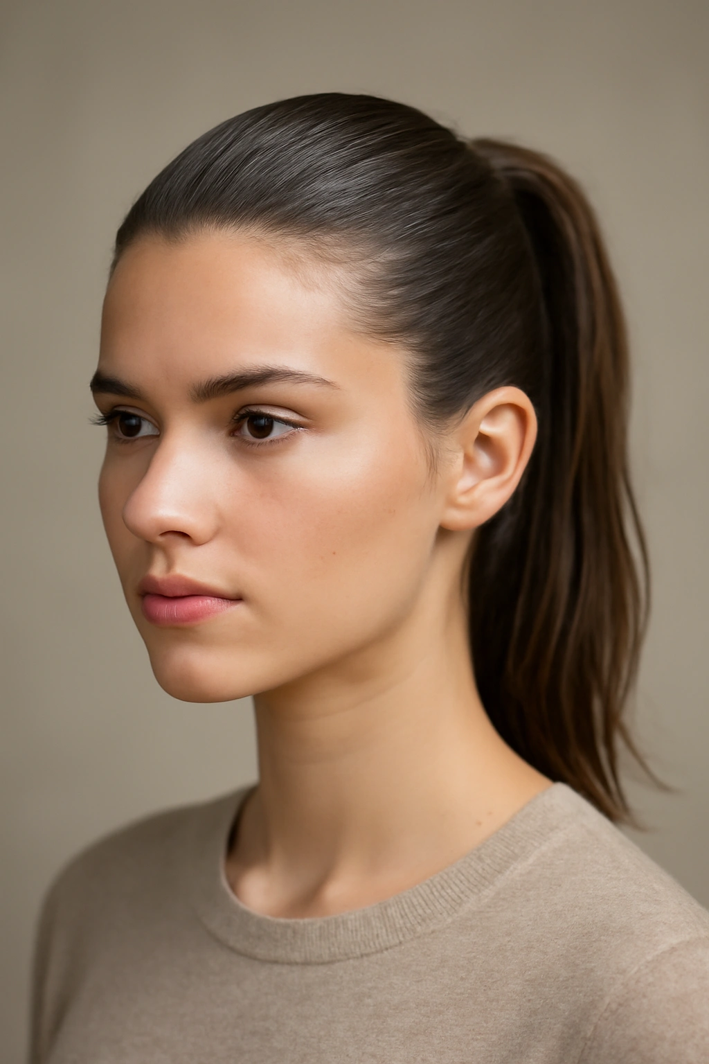 10 Easy Short Hairstyles Perfect for School Days 4 Slicked-back high ponytail with a glossy finish on short hair