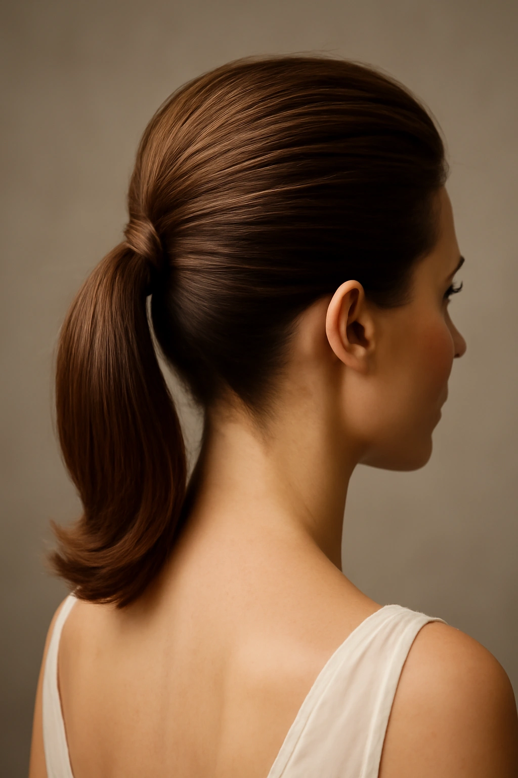 12 Bridal Updos Every Short-Haired Bride Should Try 6 Bride with slicked-back ponytail and crown volume