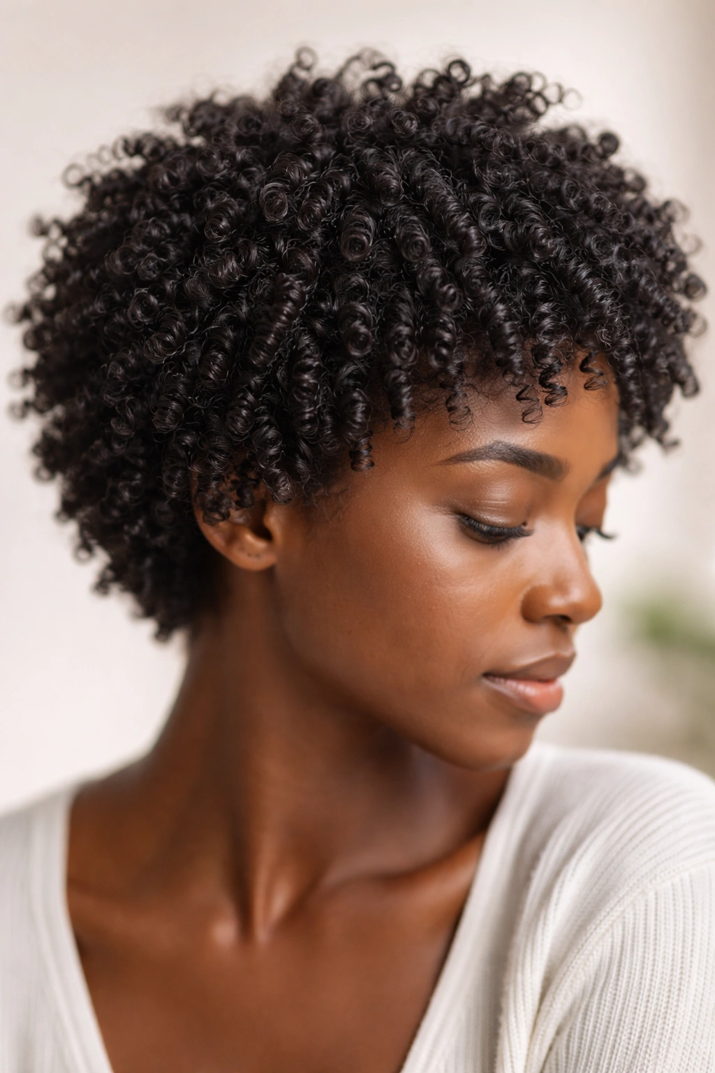 15 Short Afro Hairstyles That Look Absolutely Gorgeous 6 Close-up of soft, defined coils with moisture