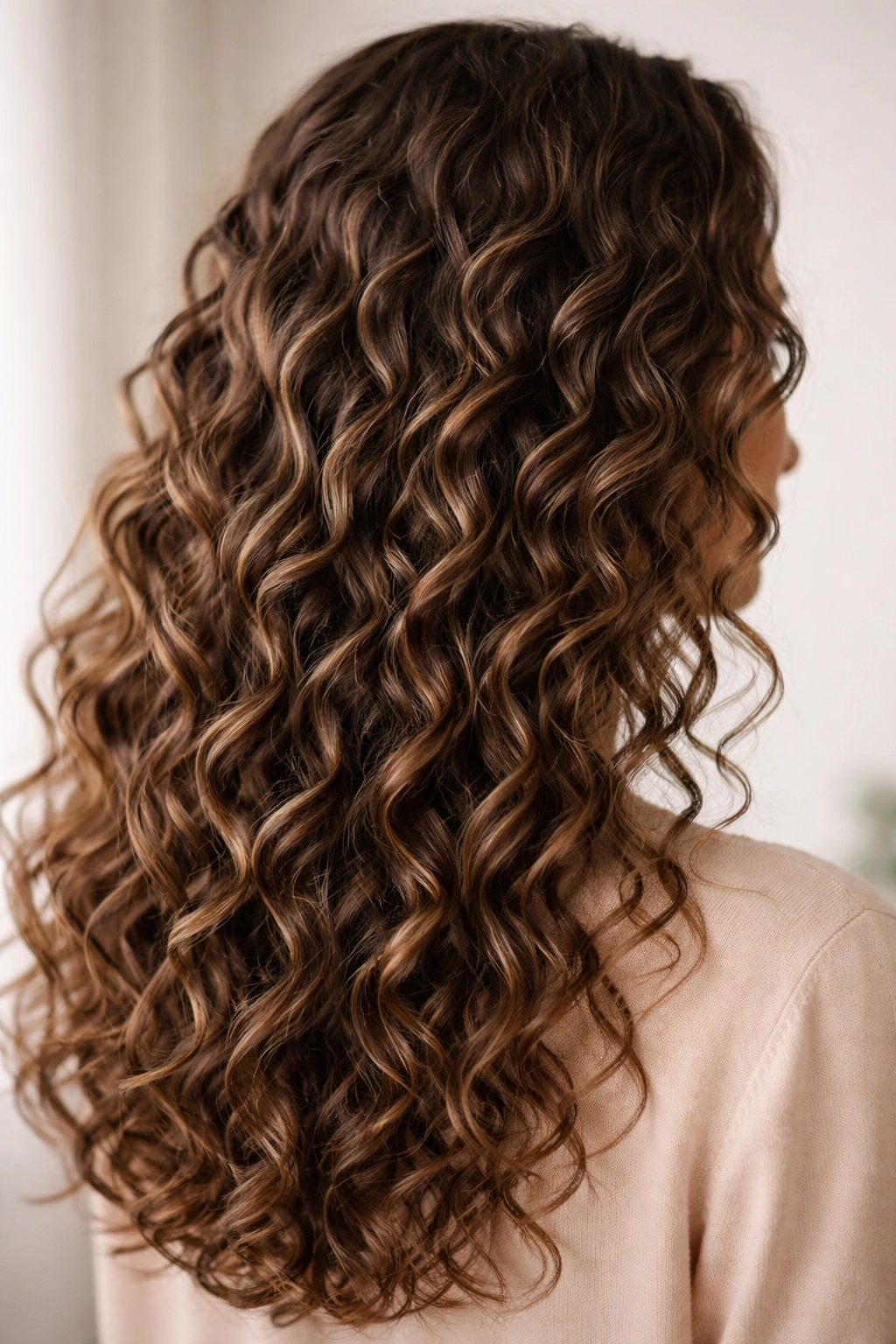 Soft curl waves with defined coils forming gentle waves