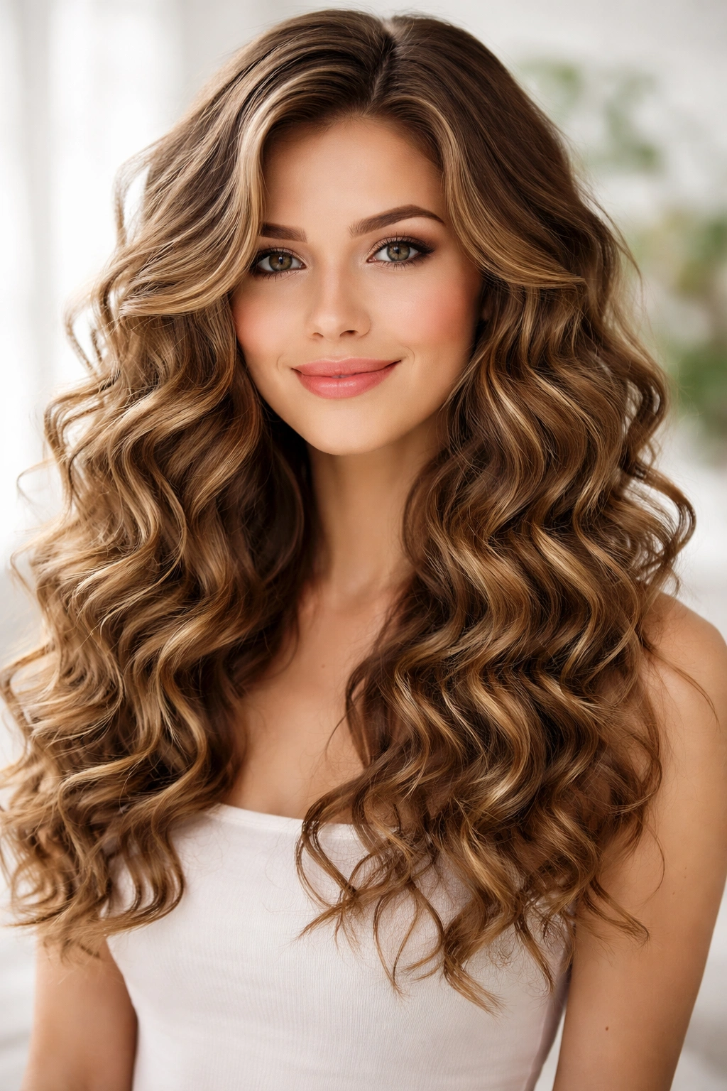 Long hair with soft defined curls or ringlets