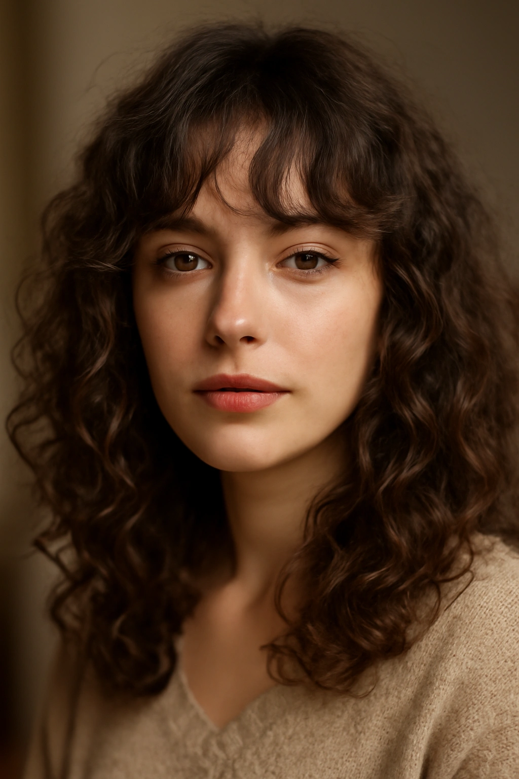 10 Curly Fringe Styles That Frame Your Face Perfectly 12 Soft curtain-cut fringe with loose waves on curls.