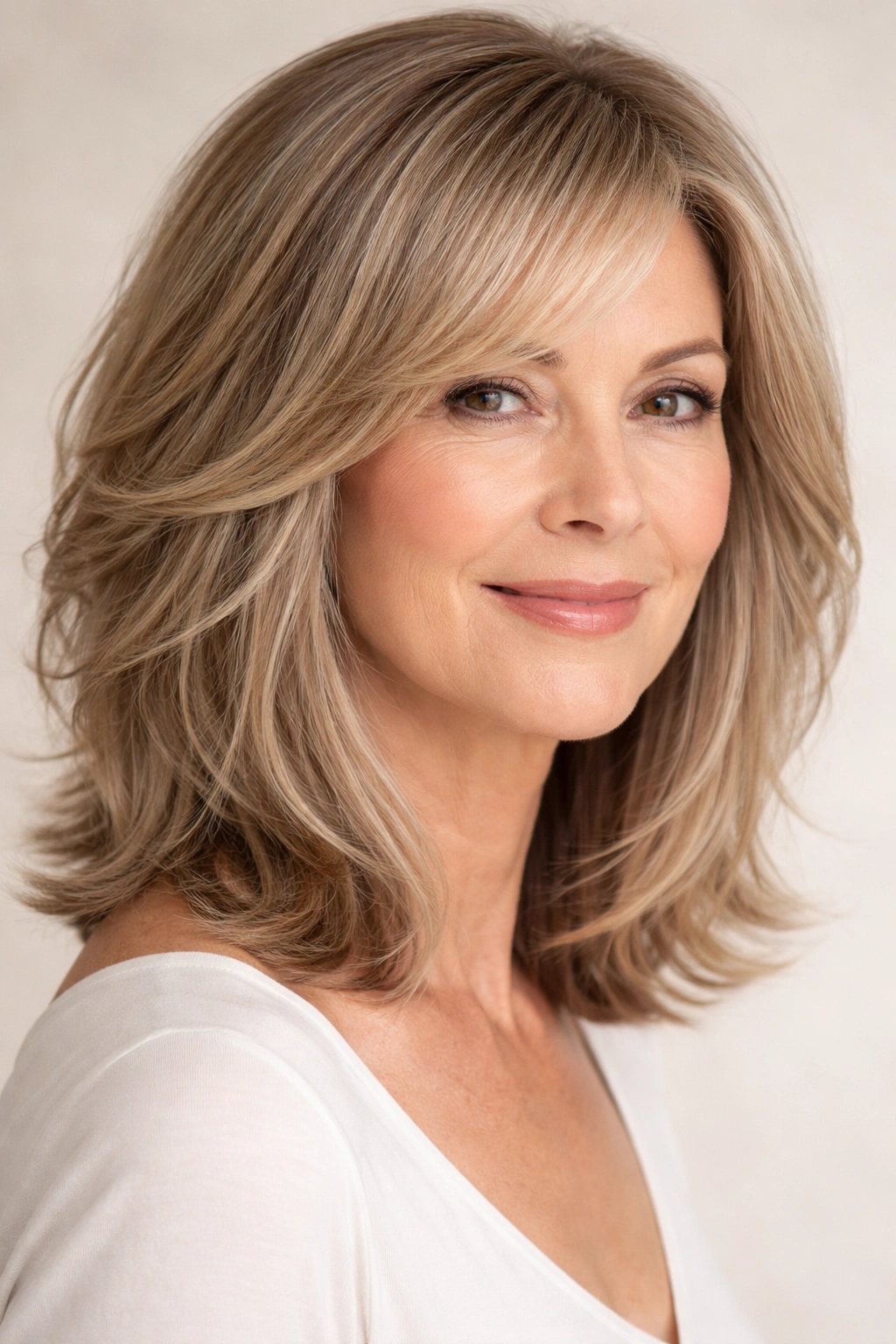 Soft layered long bob with chin-length start and cheekbone-framing pieces in waves