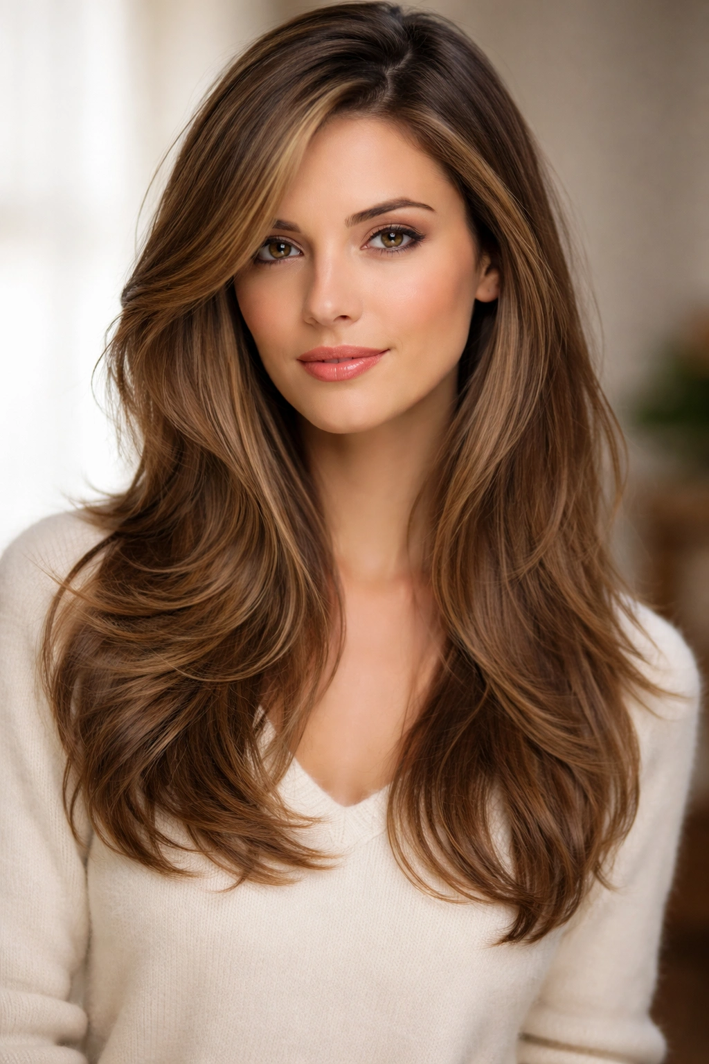 20 Long Face Haircuts Women Keep Requesting 18 Soft layers with deep side part creating diagonal face framing