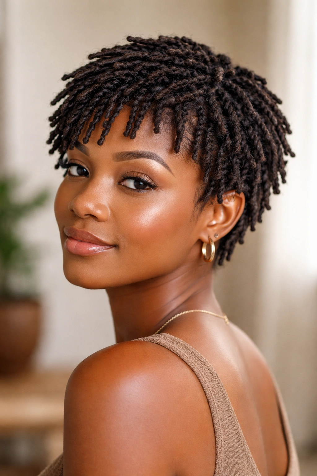 20 Short Natural Hairstyles You Ll Want To Try 17 Soft locs-inspired look with small uniform coils on short hair