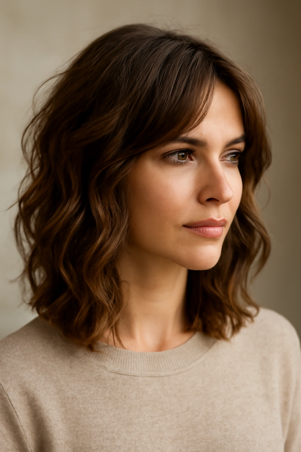 25 Medium Haircuts You’ll Want to Try Immediately 12 Medium-length cut designed for soft romantic waves with subtle layering