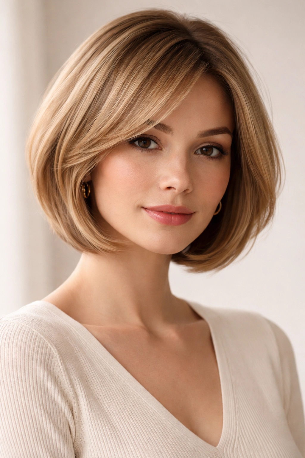 18 Layered Bobs Built For Natural Movement 5 Soft-rounded bob with gentle, seamless layers.