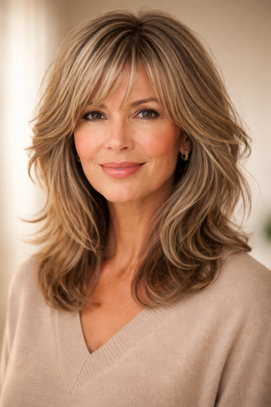 Soft shoulder-length shag with flowing layers and subtle waves
