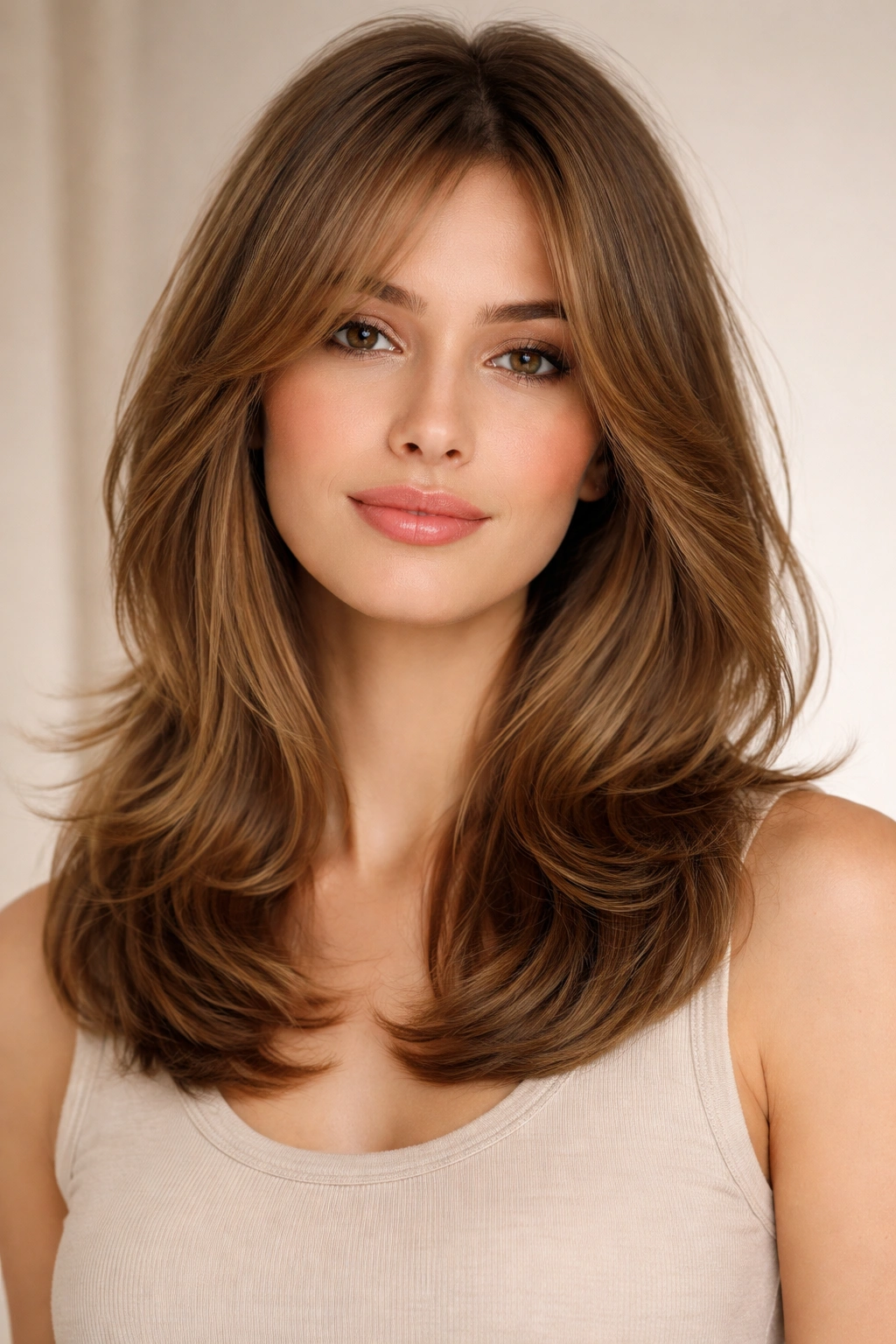 25 Long Haircuts For Women With Every Hair Type 11 Portrait of soft shoulder-length layered hairstyle with gentle volume