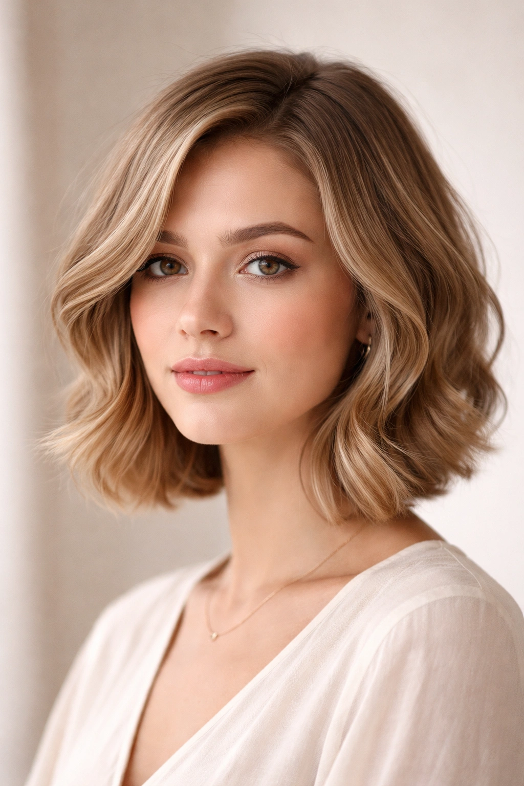 Short And Wavy 15 Haircuts Designed For Your Texture 9 Chin-length soft wave bob with blended subtle layers and gentle framing waves