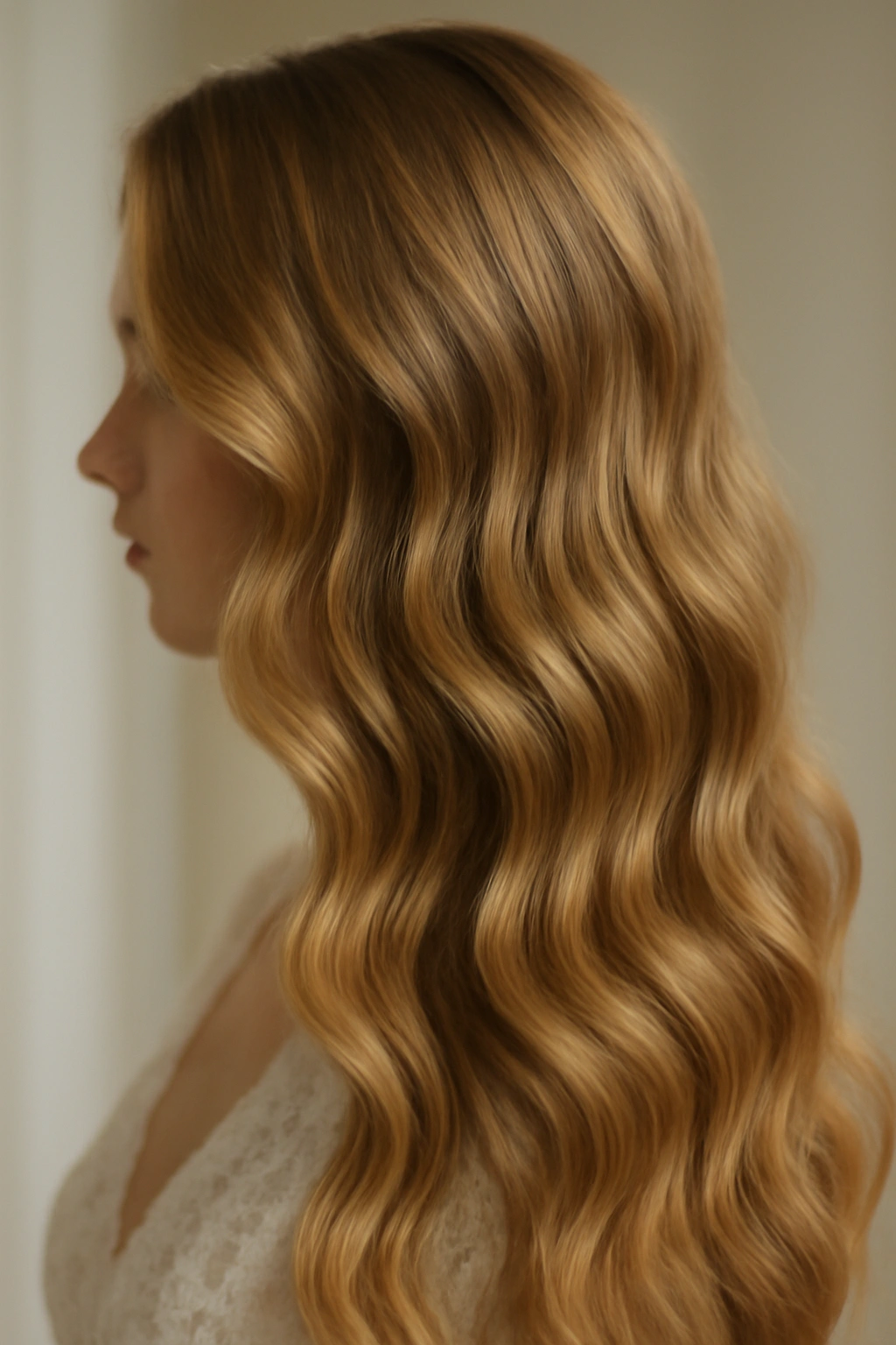 18 Wedding Styles From Polished Updos to Soft Waves 2 Close-up of soft waves with natural shine and gentle movement