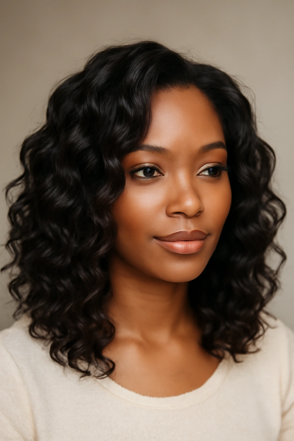 10 Stunning Wedding Guest Hairstyles for Black Women 4 Soft waves and defined curls showcasing natural texture in wedding hairstyle