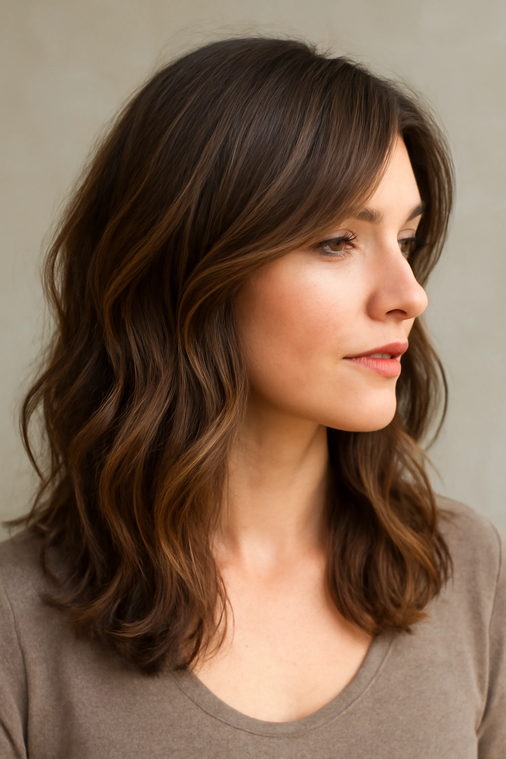 20 Medium Layered Haircuts Stylists Get Asked For Most 9 Medium-length hair with soft layered waves catching light
