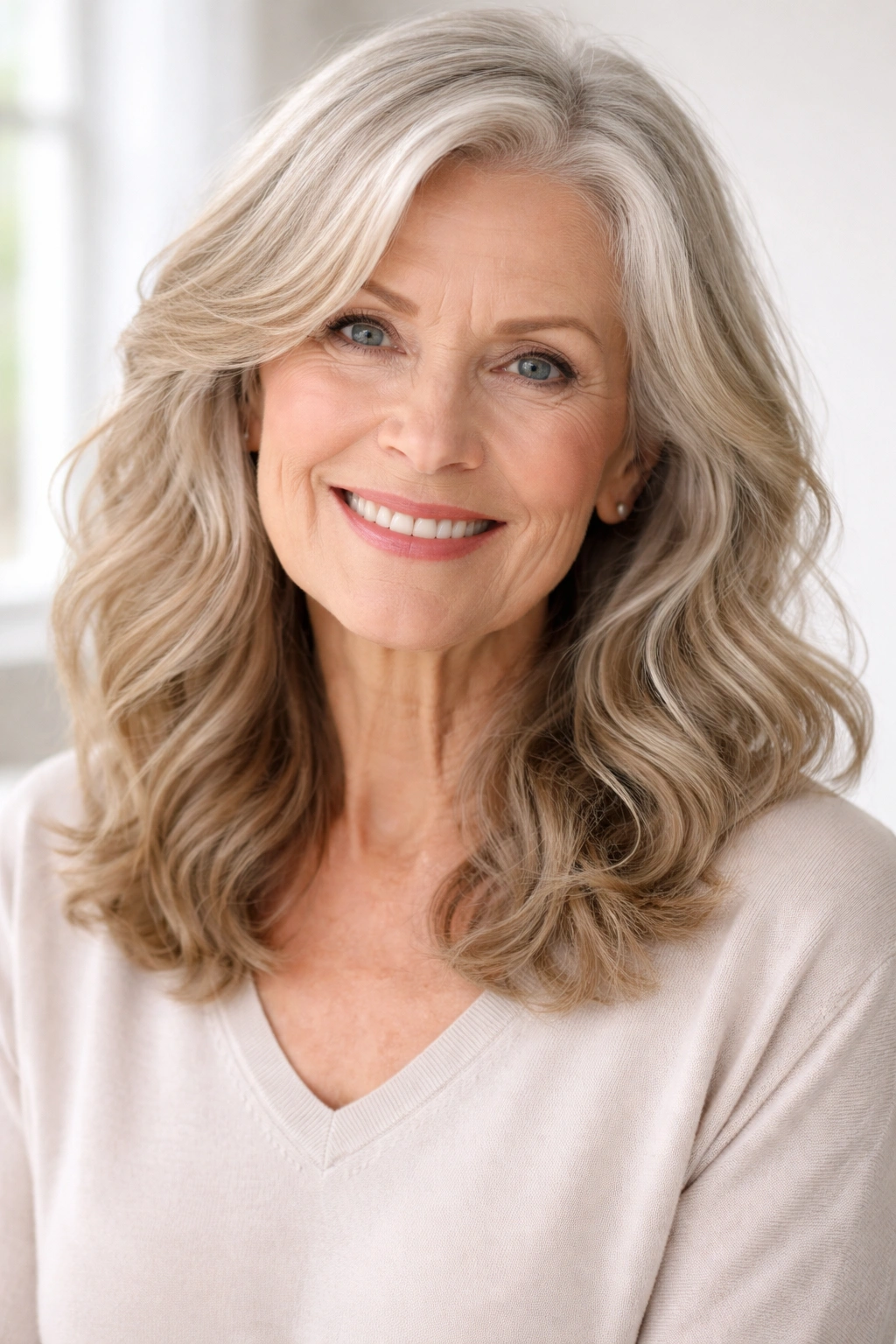 Soft, natural waves on medium-length hair with minimal styling