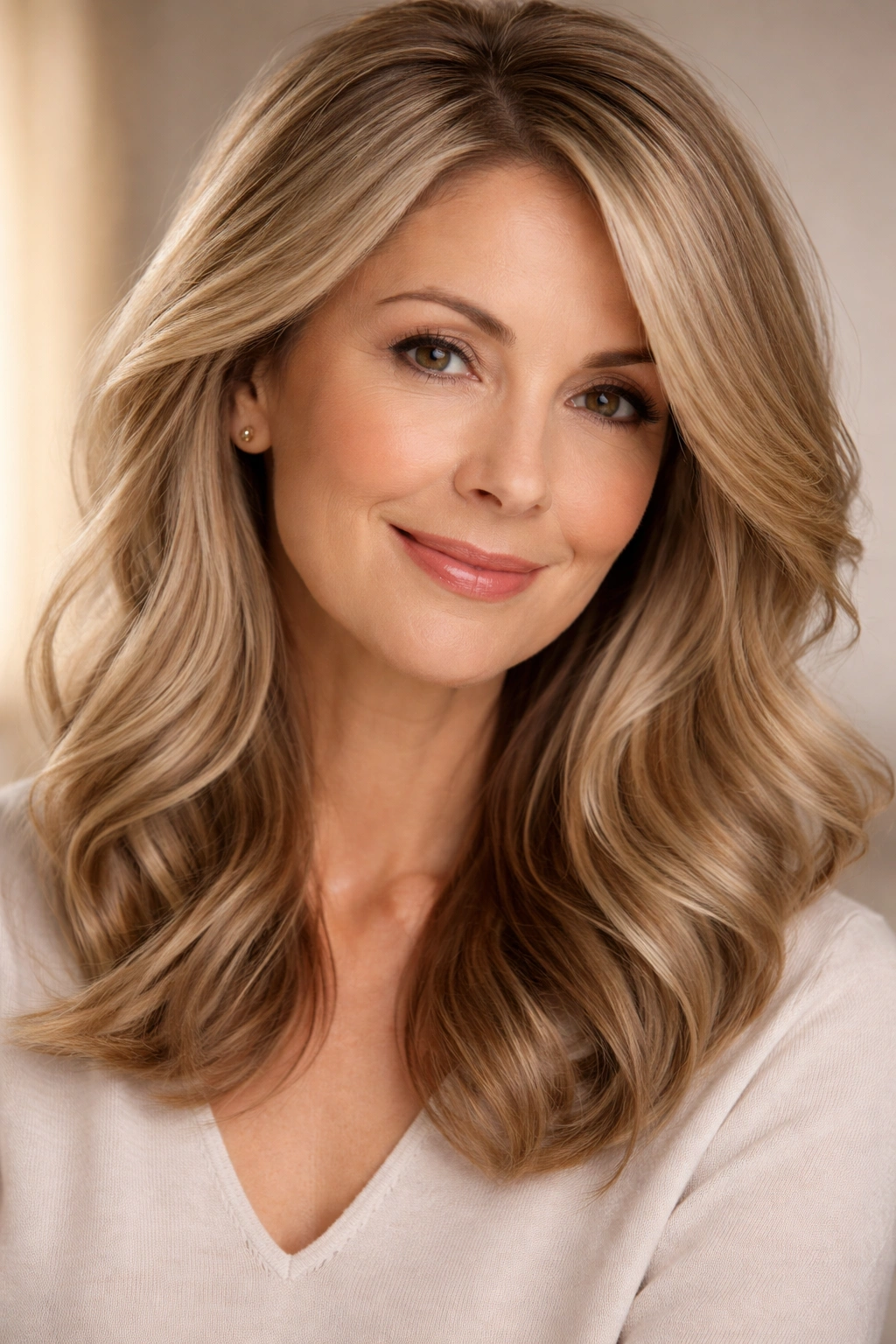 Soft waves with a deep side part on fine hair.